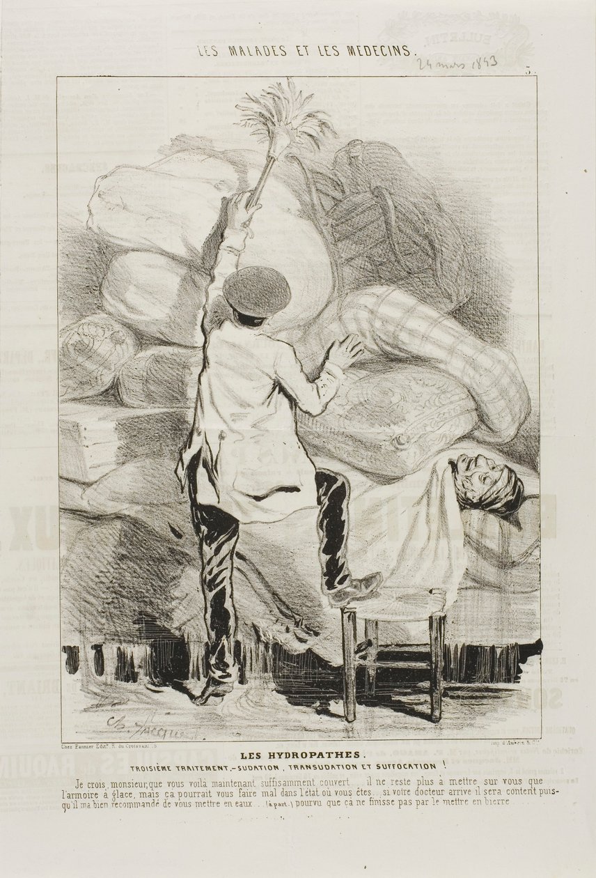 Hydropatherne: Tredje behandling (plade 3) af Charles Emile Jacque