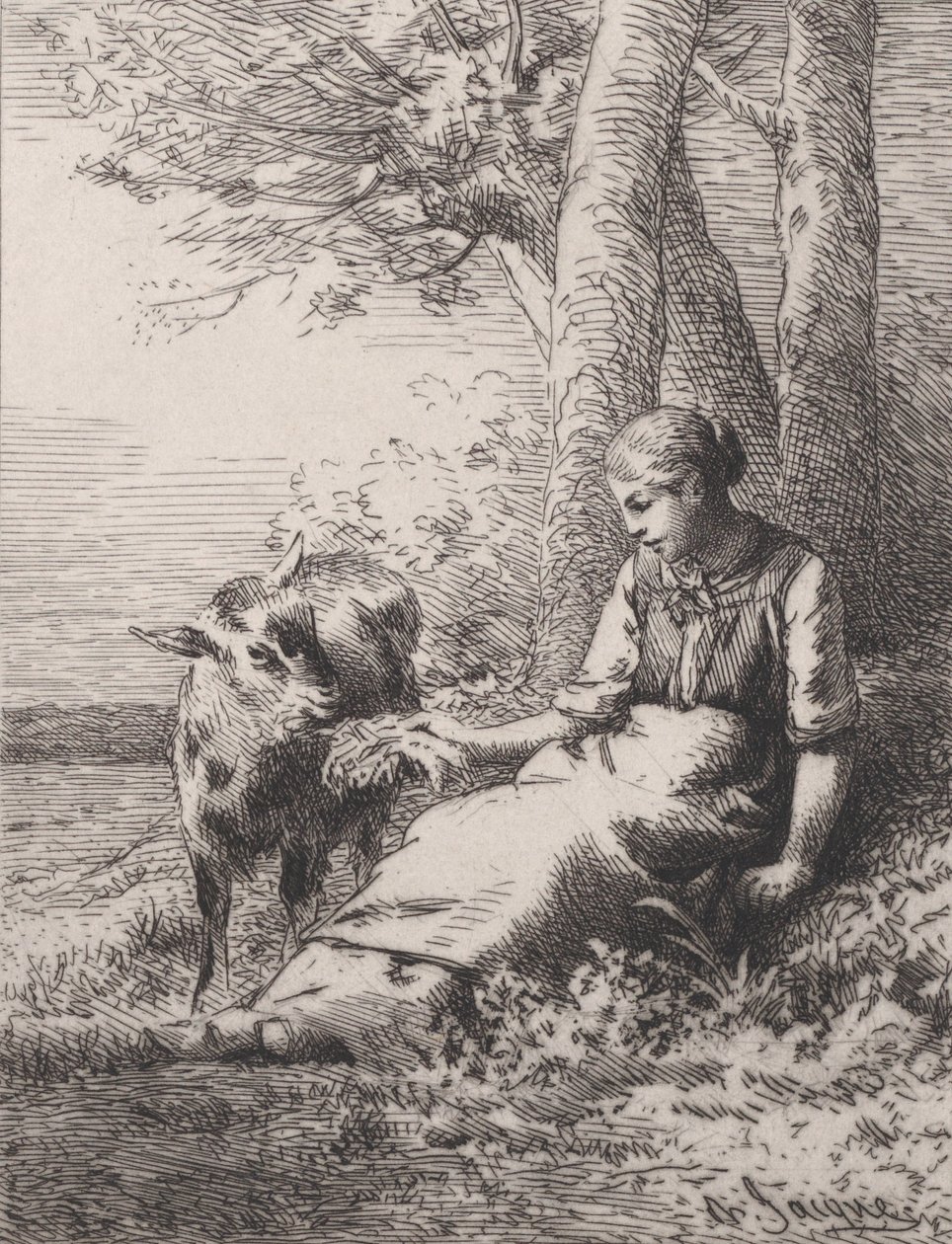 Et venskab, 1867, 1867. af Charles Emile Jacque
