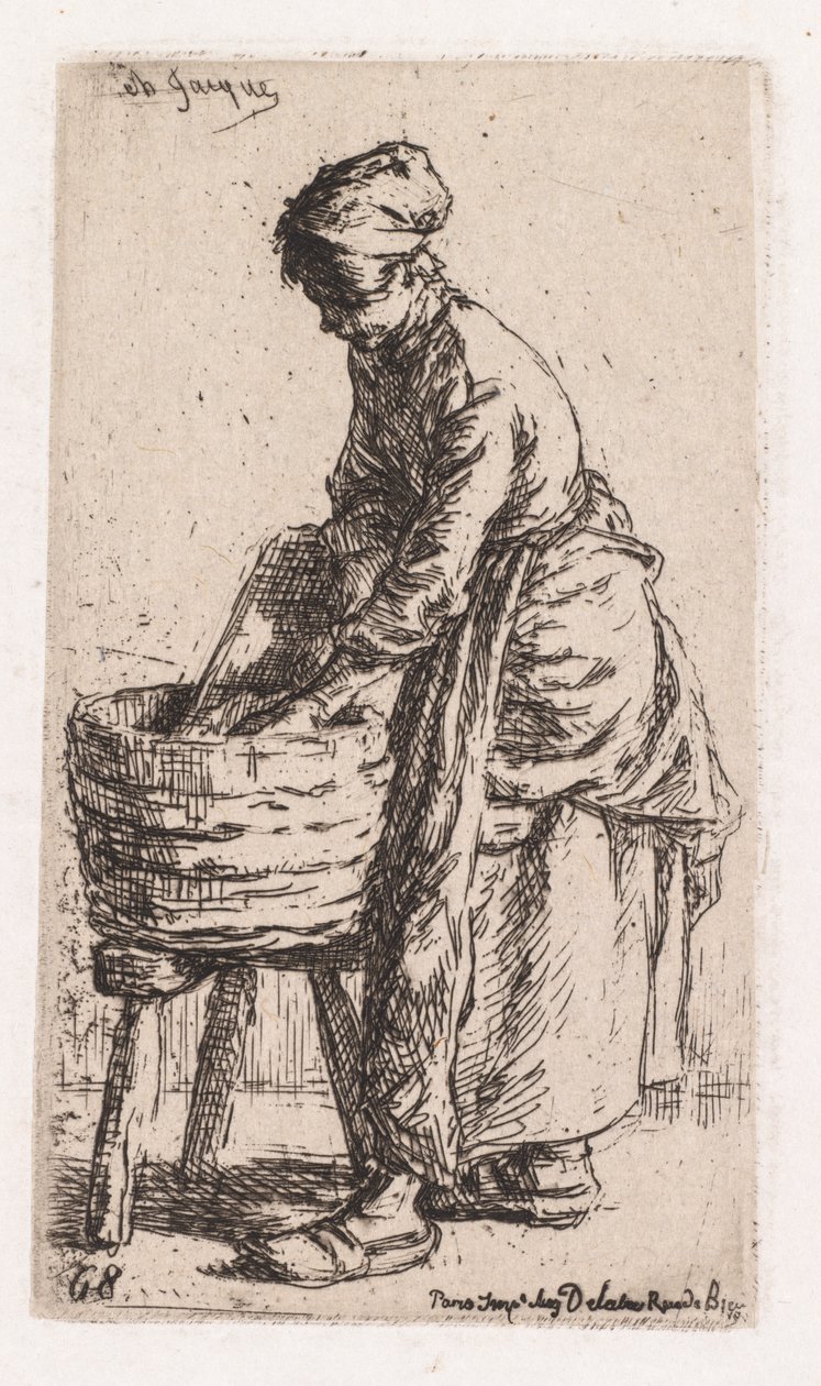 Vaskekone af Charles Emile Jacque