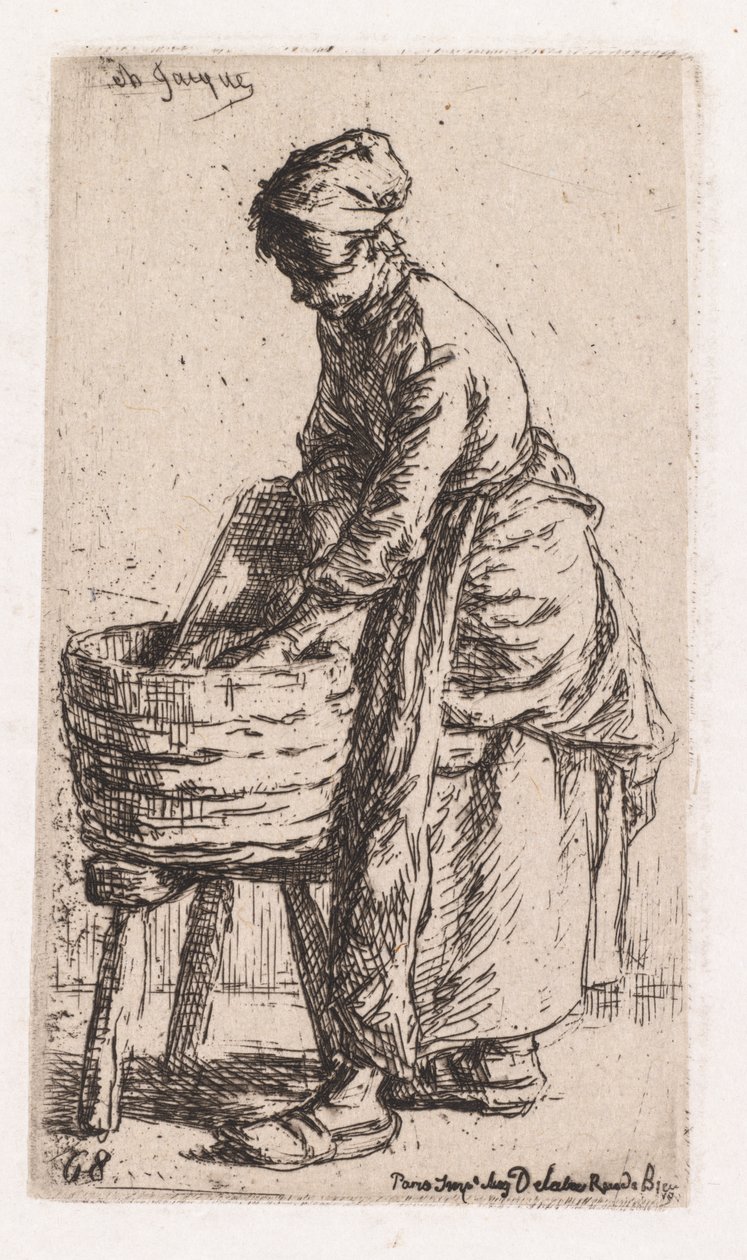 Vaskekone, 1850. af Charles Emile Jacque