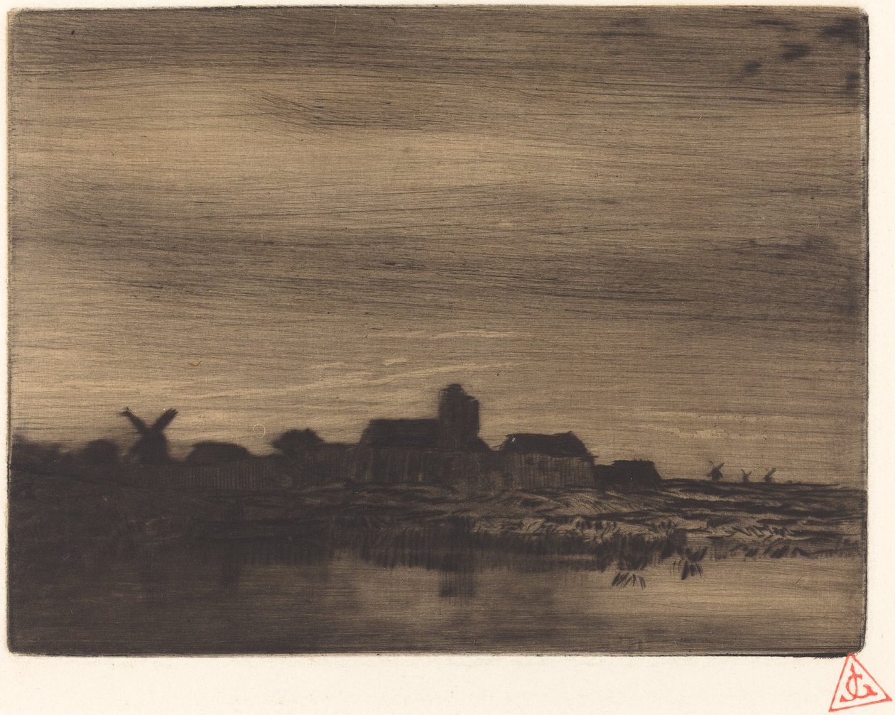 Waterside Village af Charles Emile Jacque
