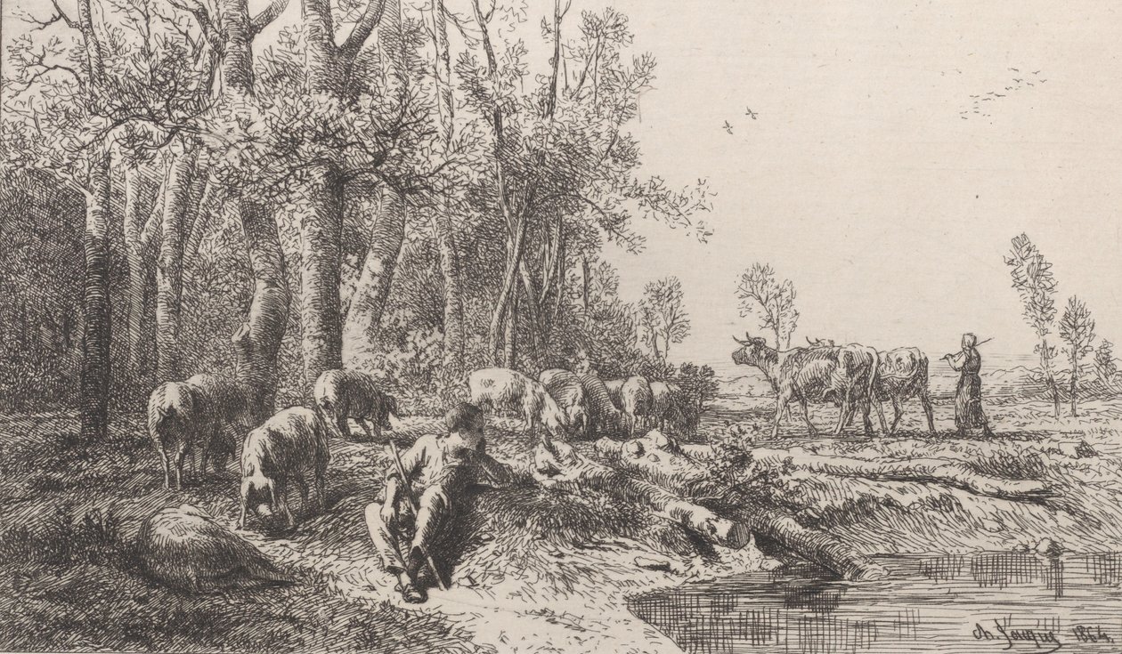 Vinter, 1864. af Charles Emile Jacque