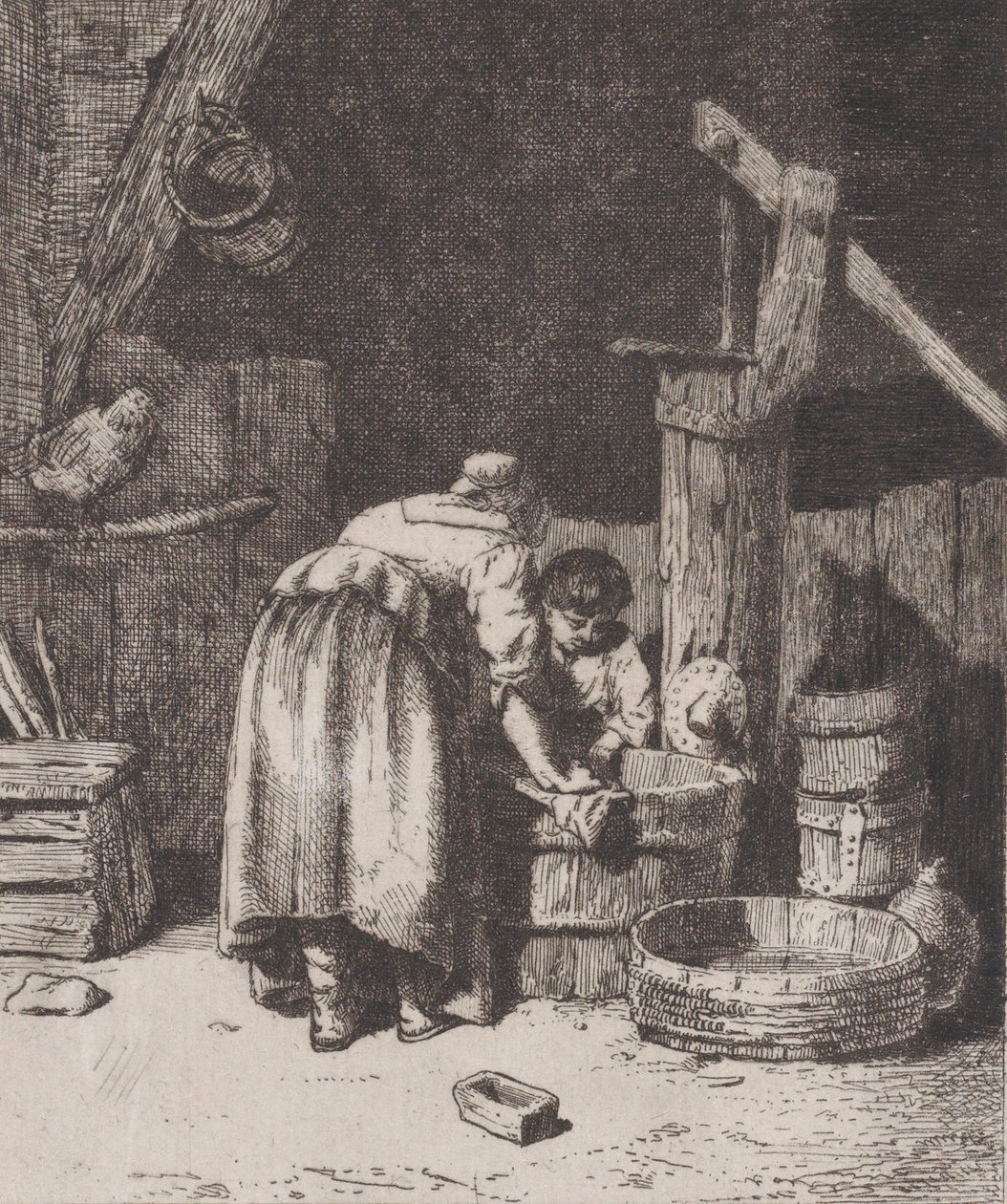 Damevask, ca. 1845-50. af Charles Emile Jacque