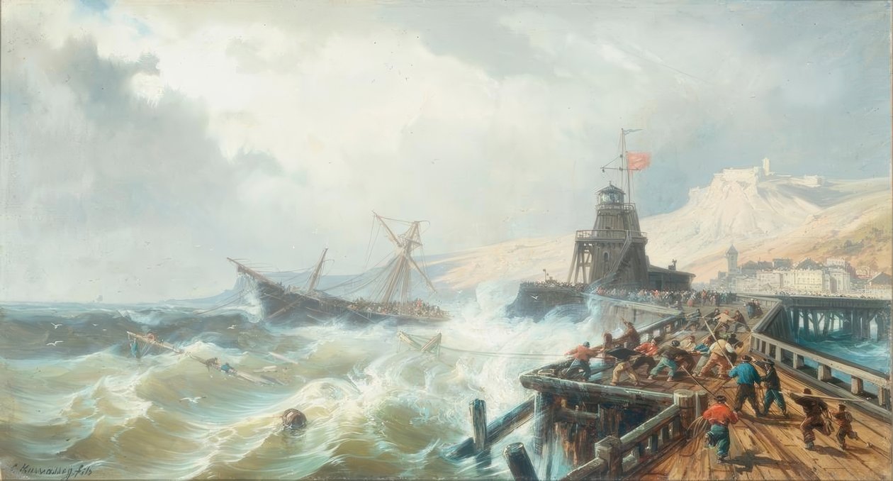 Redning af et skib i nød af Charles Euphrasie Kuwasseg