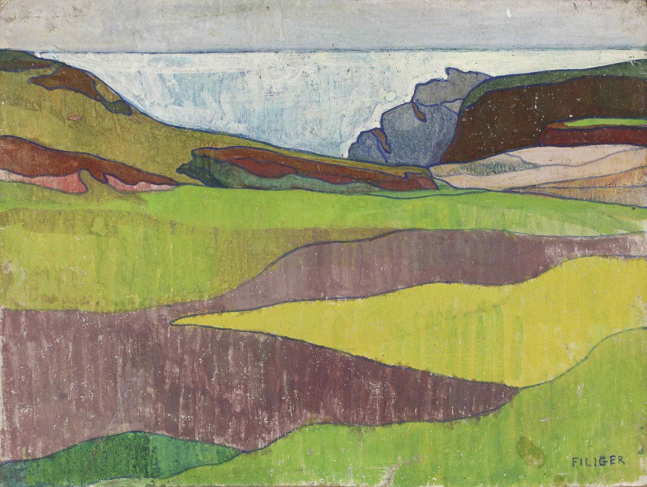 Klippelandskab, Le Pouldu, ca 1891. af Charles Filiger