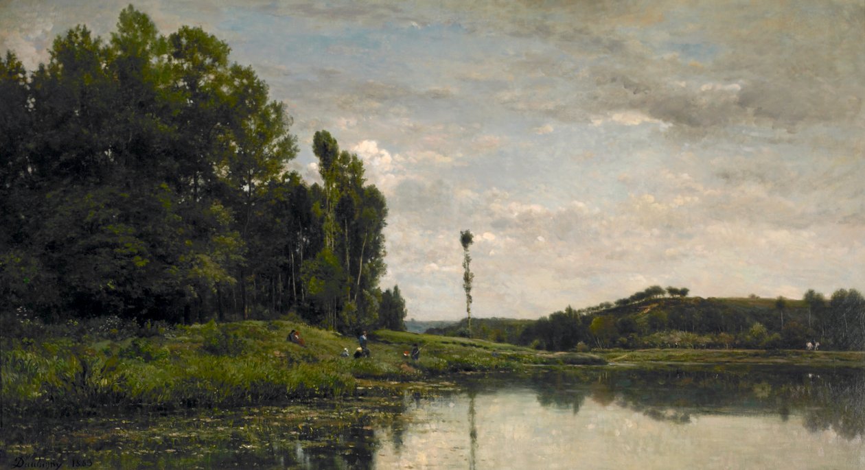 Banks of the Oise ved Auvers af Charles Francois Daubigny
