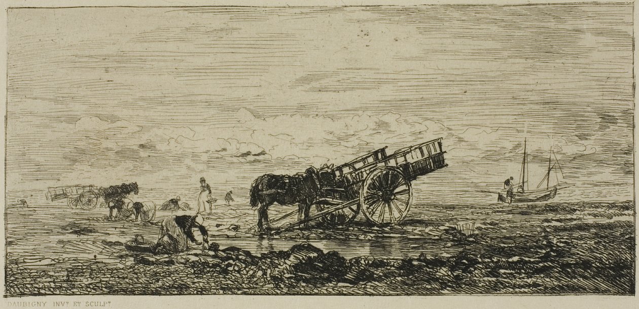 Strand ved Villerville af Charles Francois Daubigny