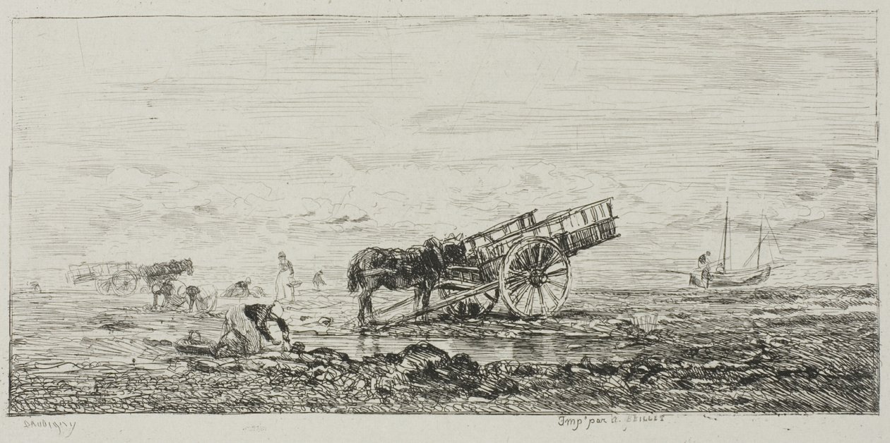 Strand ved Villerville af Charles Francois Daubigny