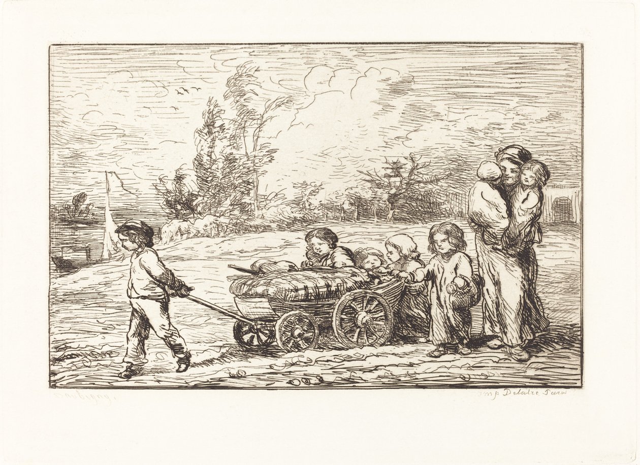 Går ombord på Bottin af Charles Francois Daubigny
