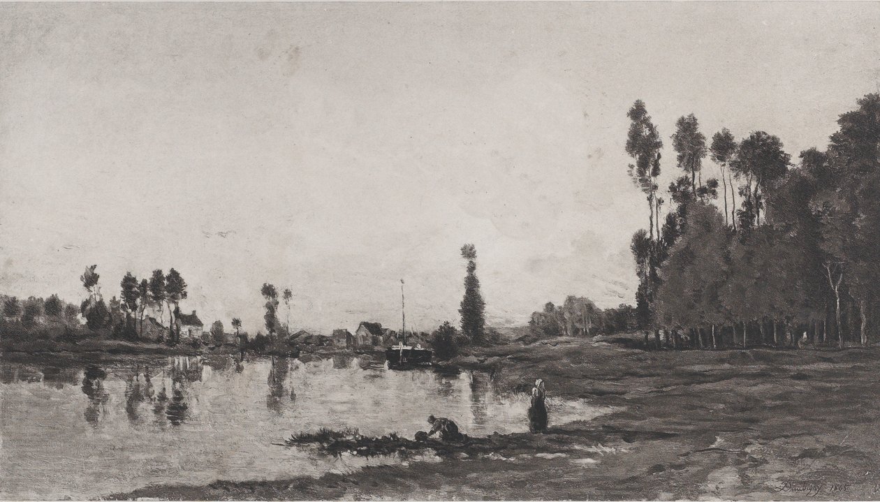 Ved floden, 1865. af Charles Francois Daubigny