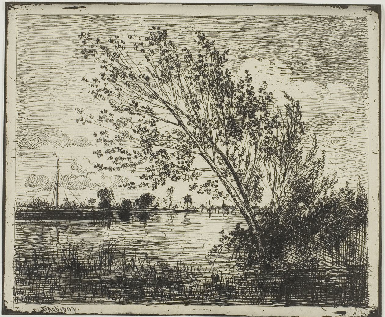 Klump af Aldertræer af Charles Francois Daubigny
