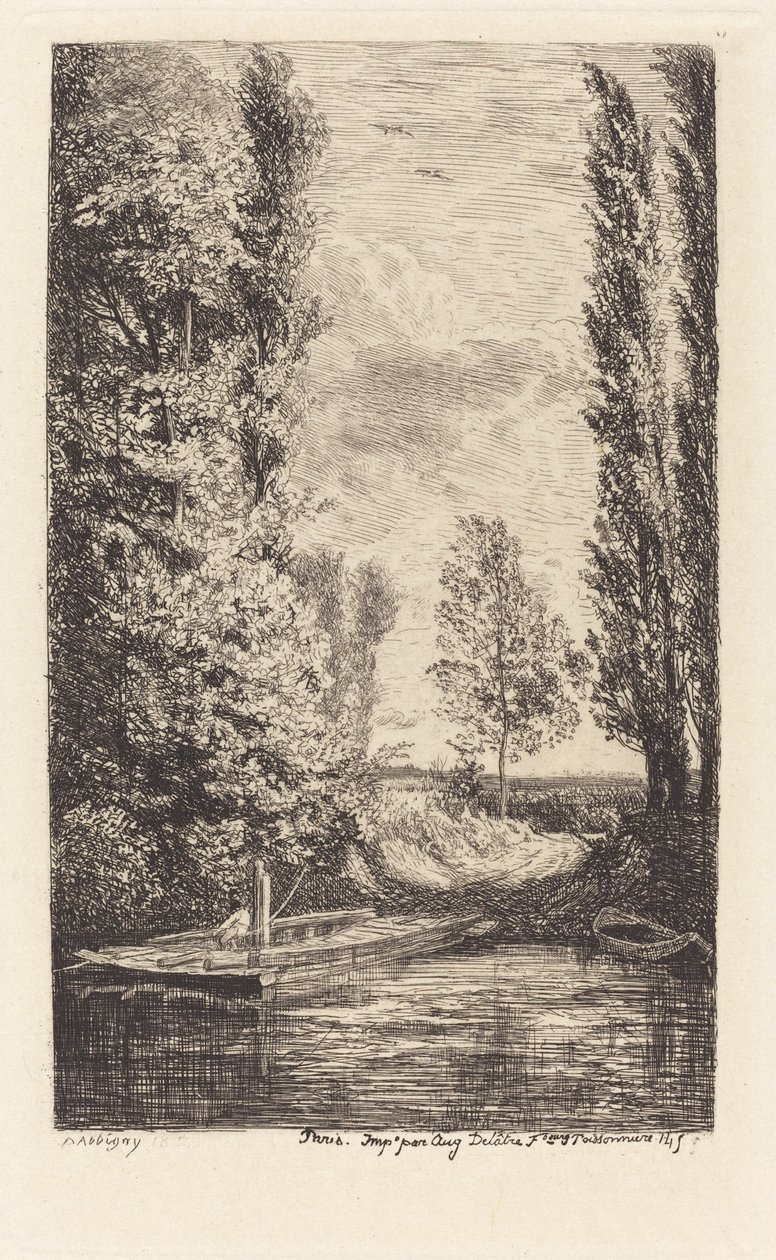 Færge (Le Bac) af Charles Francois Daubigny