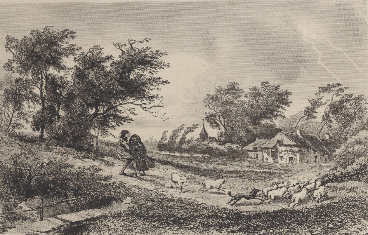 Stormen, 1842. af Charles Francois Daubigny
