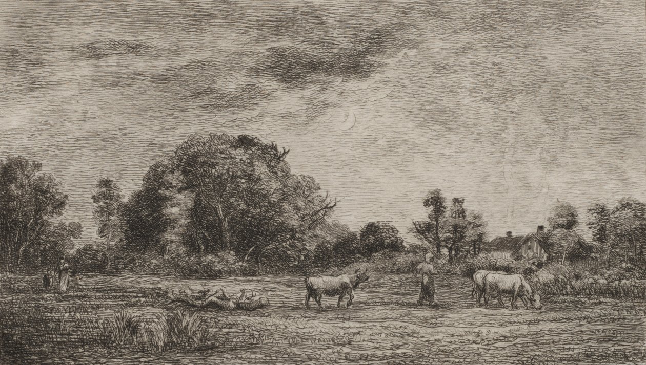 Måneopgang af Charles Francois Daubigny