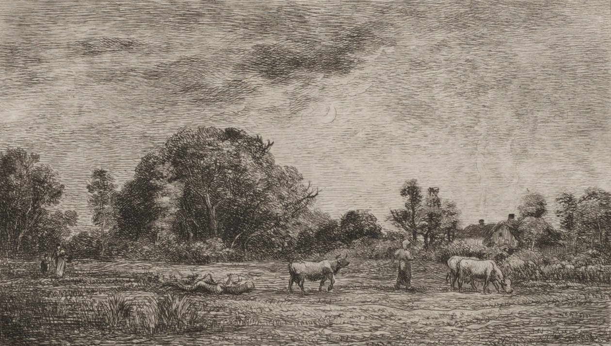 Måneopgang, 1861. af Charles Francois Daubigny