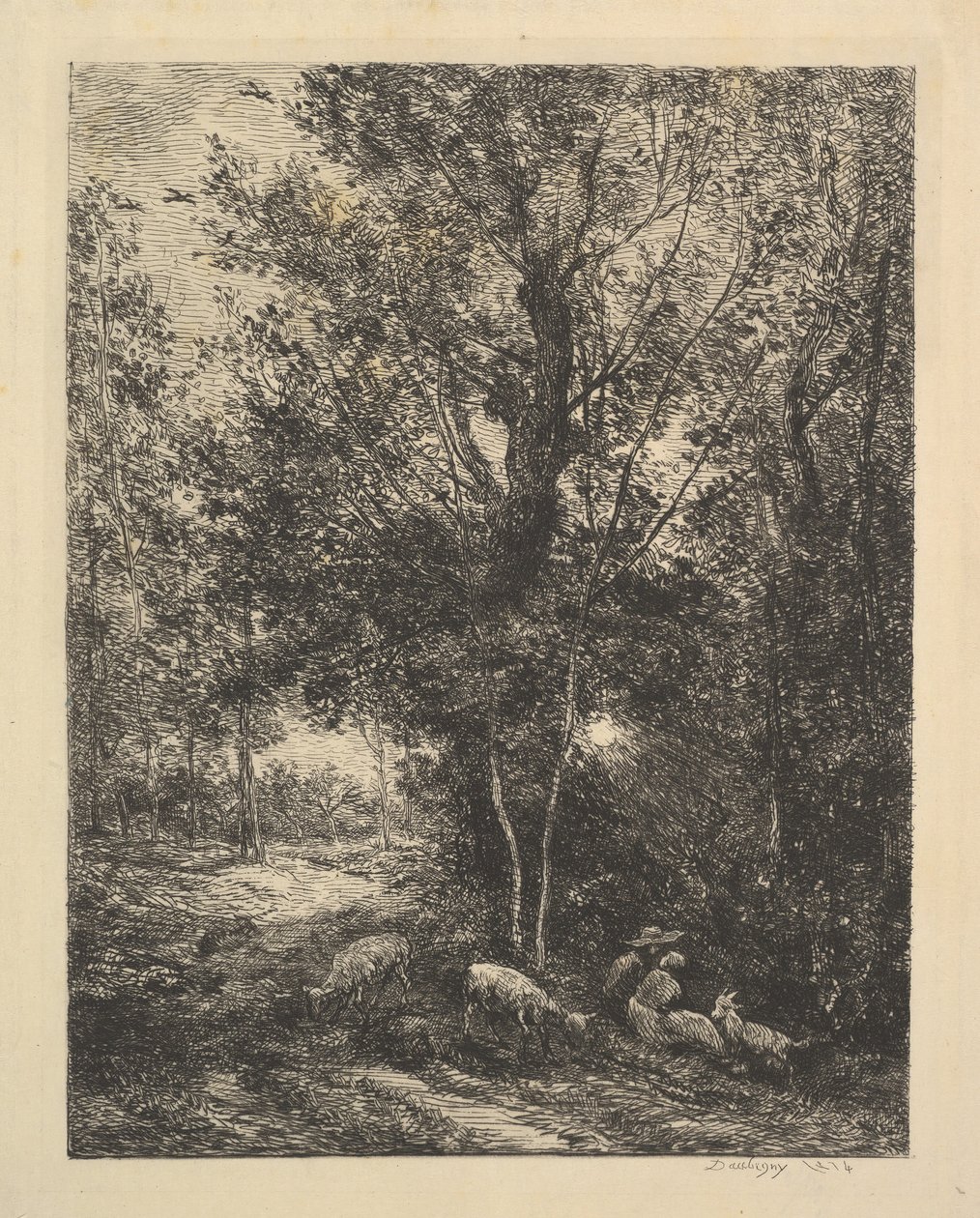 Hyrde og hyrdinde, 1874. af Charles Francois Daubigny