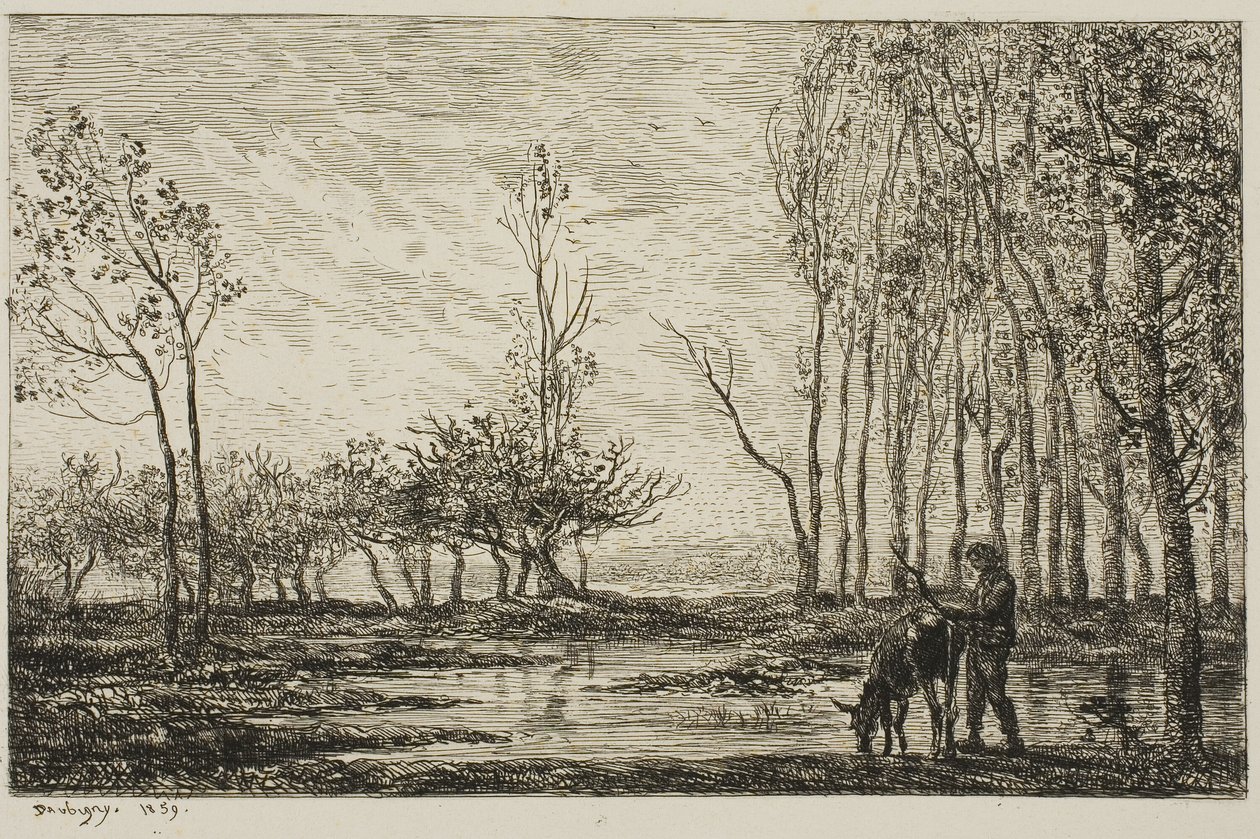 Solnedgang af Charles Francois Daubigny