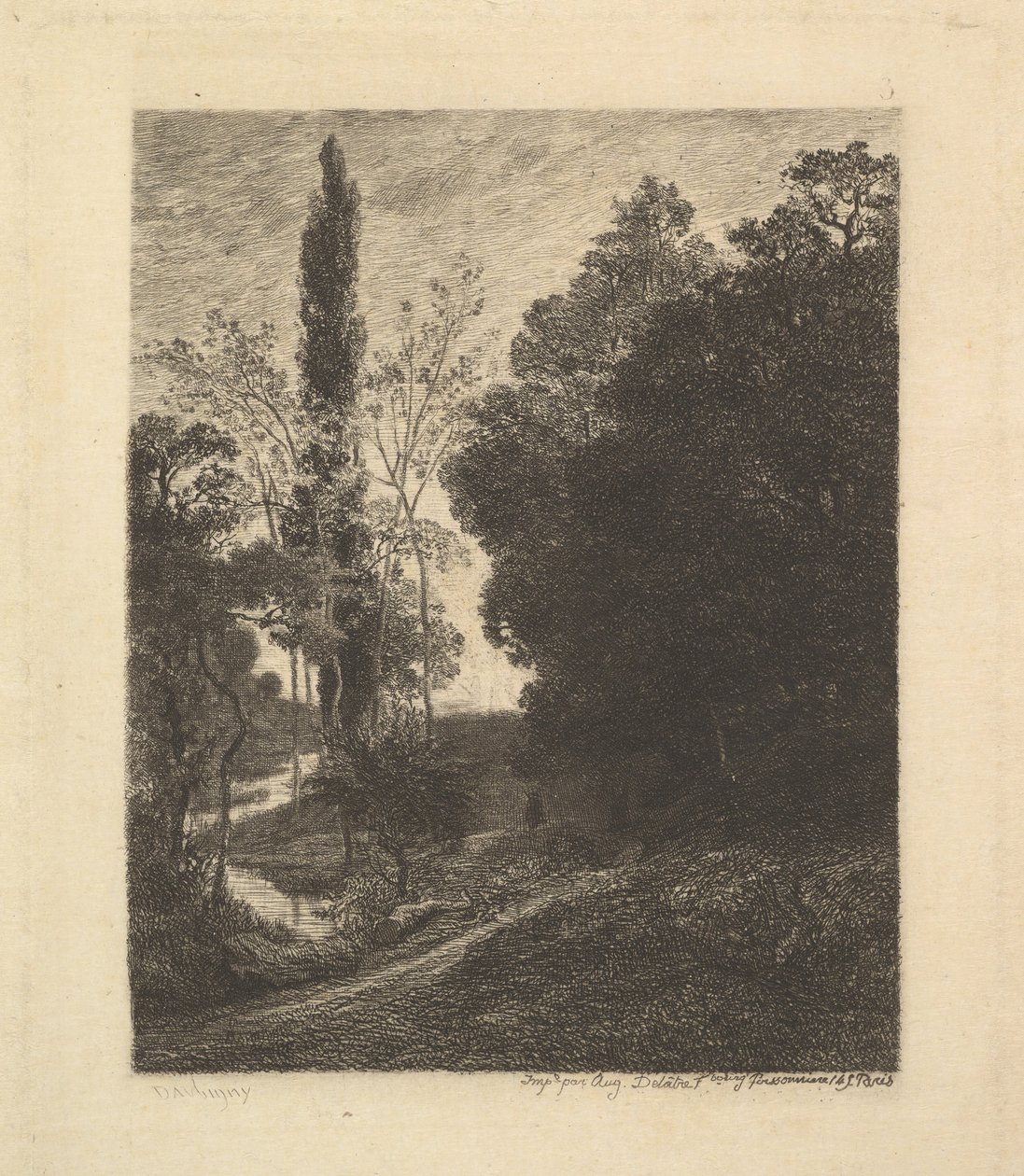 The Banks of Cousin, ca. 1850. af Charles Francois Daubigny