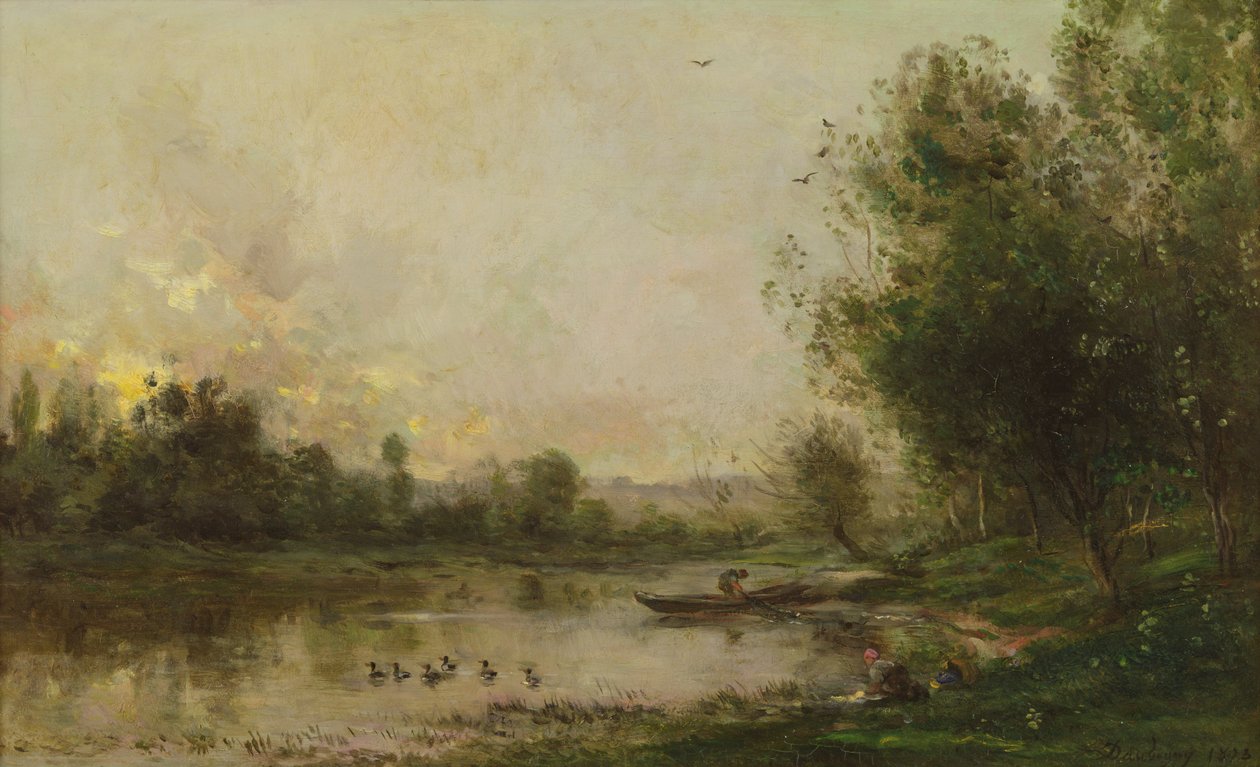 The Banks of the Oise, 1873 af Charles Francois Daubigny