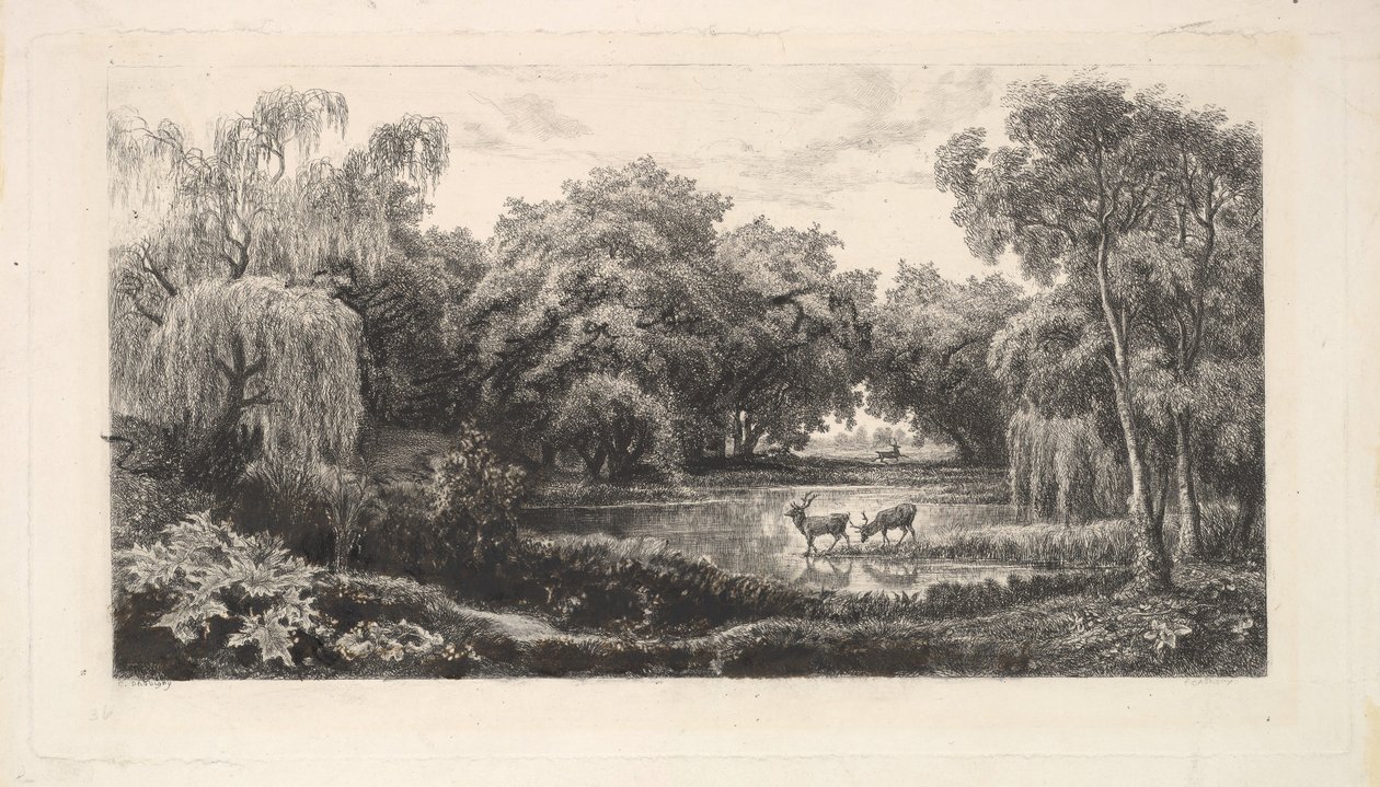 Rådyrdammen, 1837-78. af Charles Francois Daubigny
