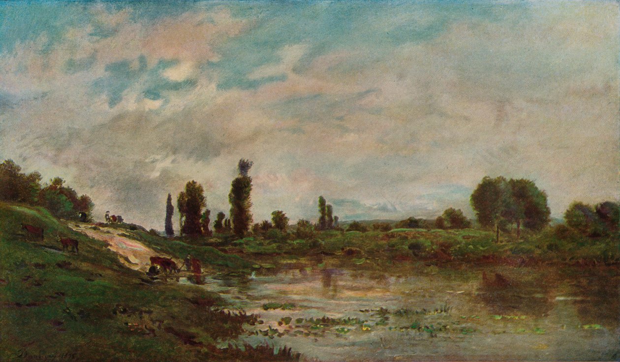 Drikkestedet, c1827-1878, 1906-7 af Charles Francois Daubigny