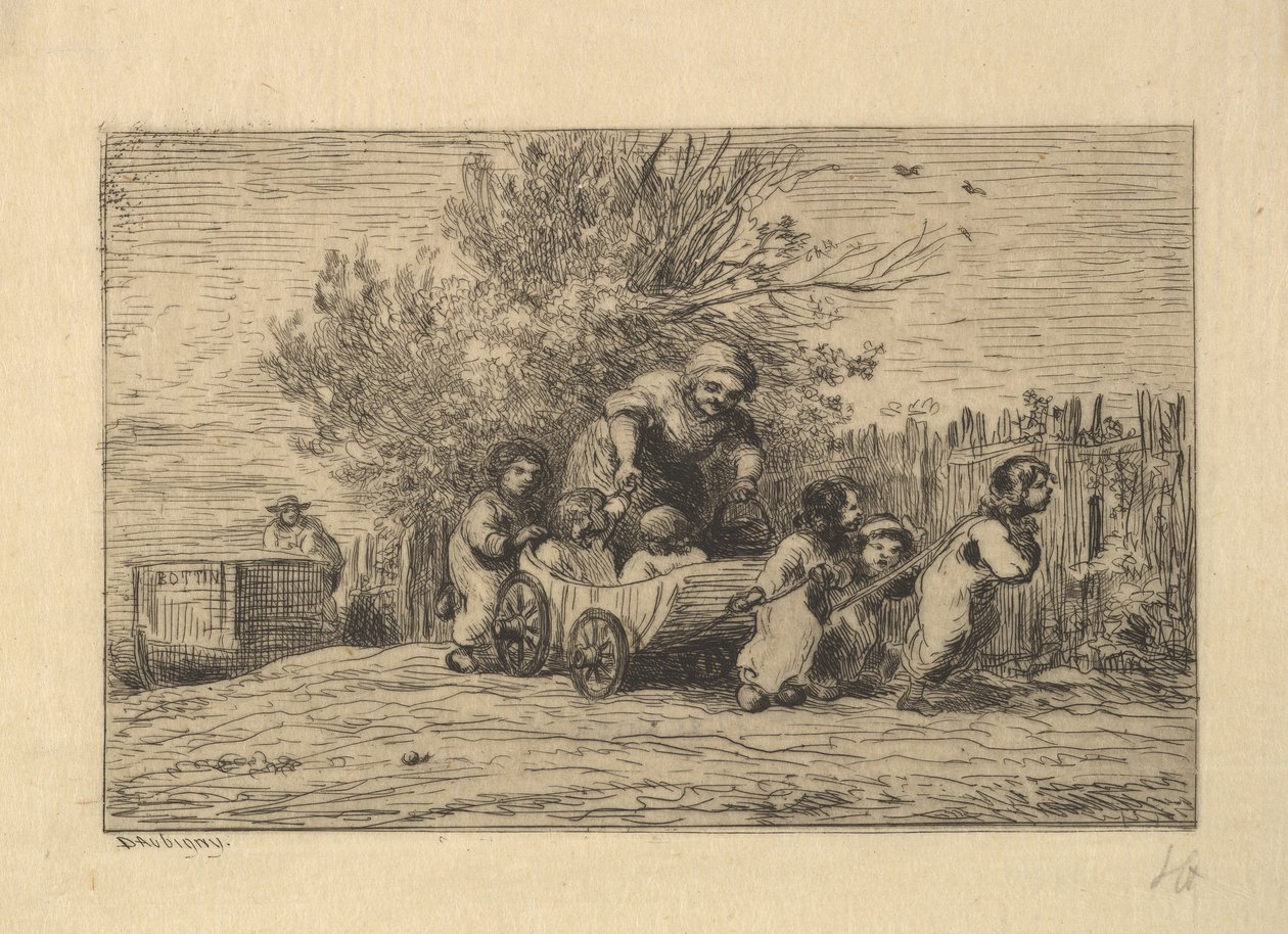 Arvingerne til vognen, 1861. af Charles Francois Daubigny