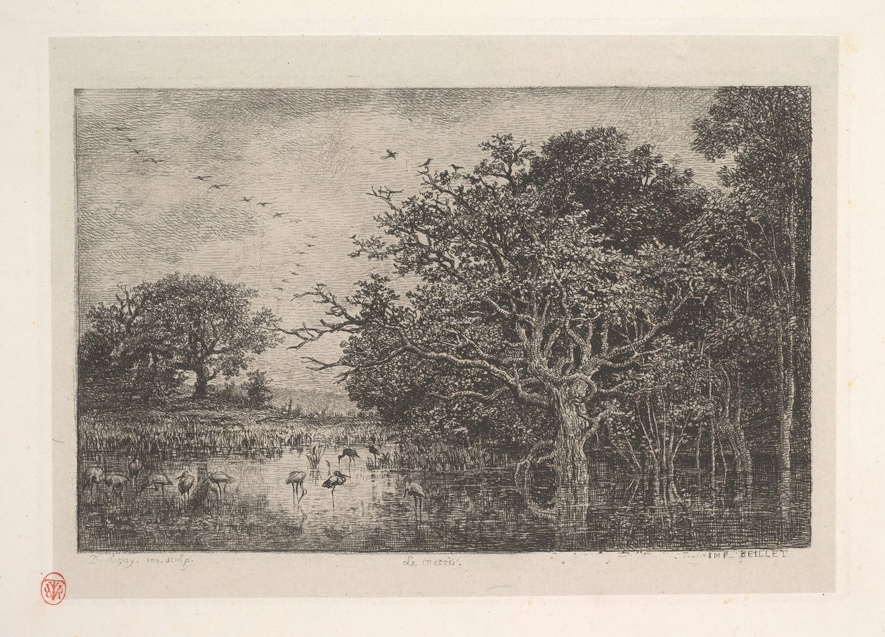 Marsken, 1851. af Charles Francois Daubigny