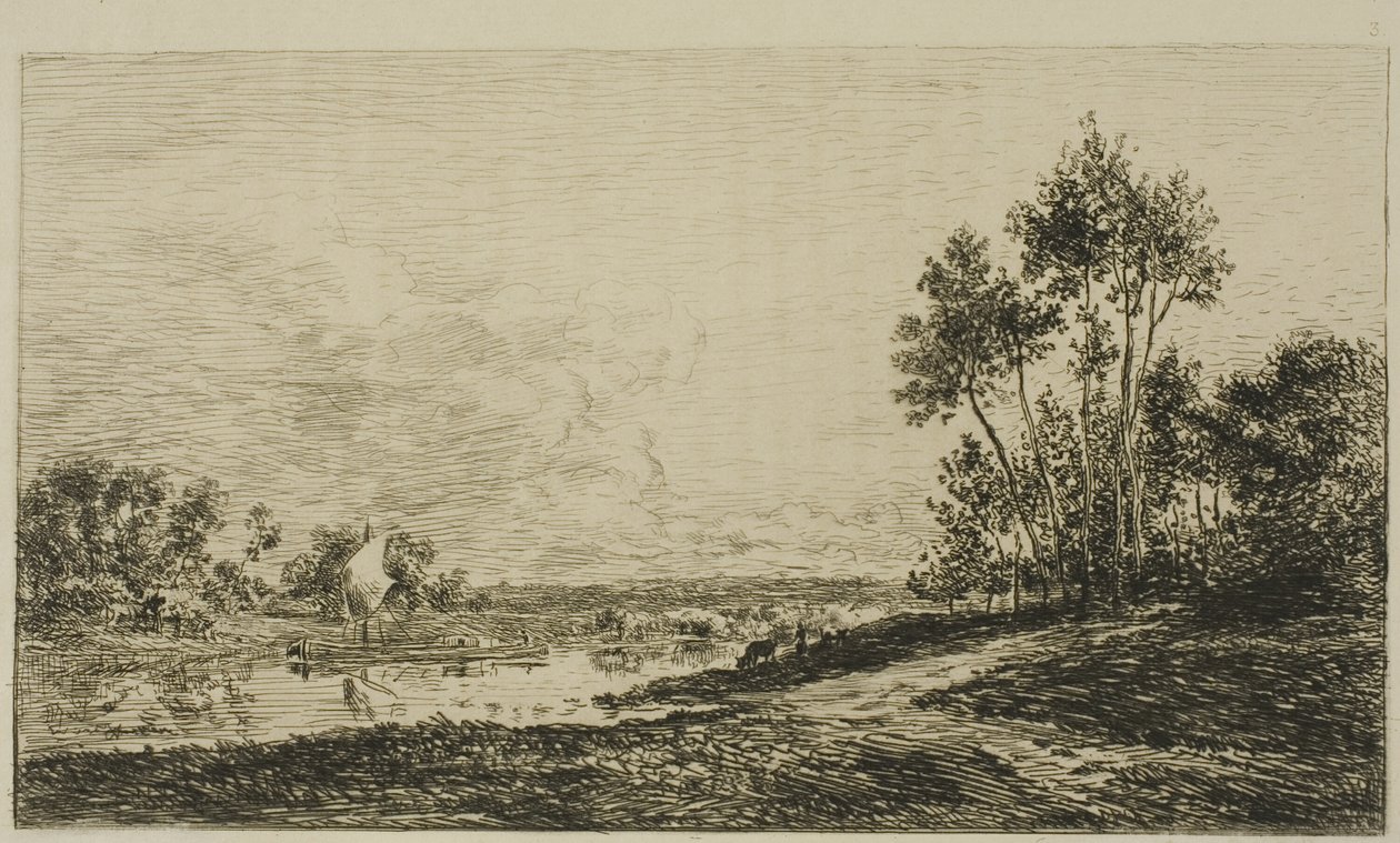 Seinen ved Port Maurin af Charles Francois Daubigny
