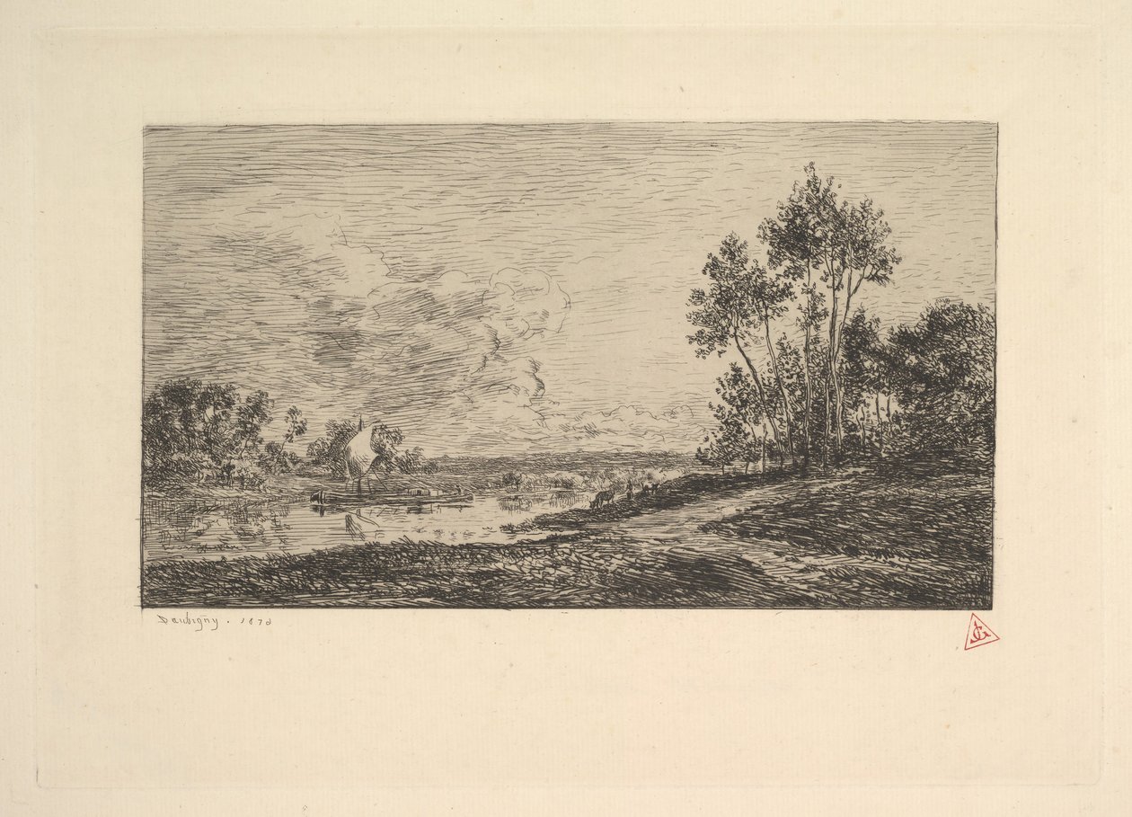 Seinen ved Port Maurin, 1870. af Charles Francois Daubigny
