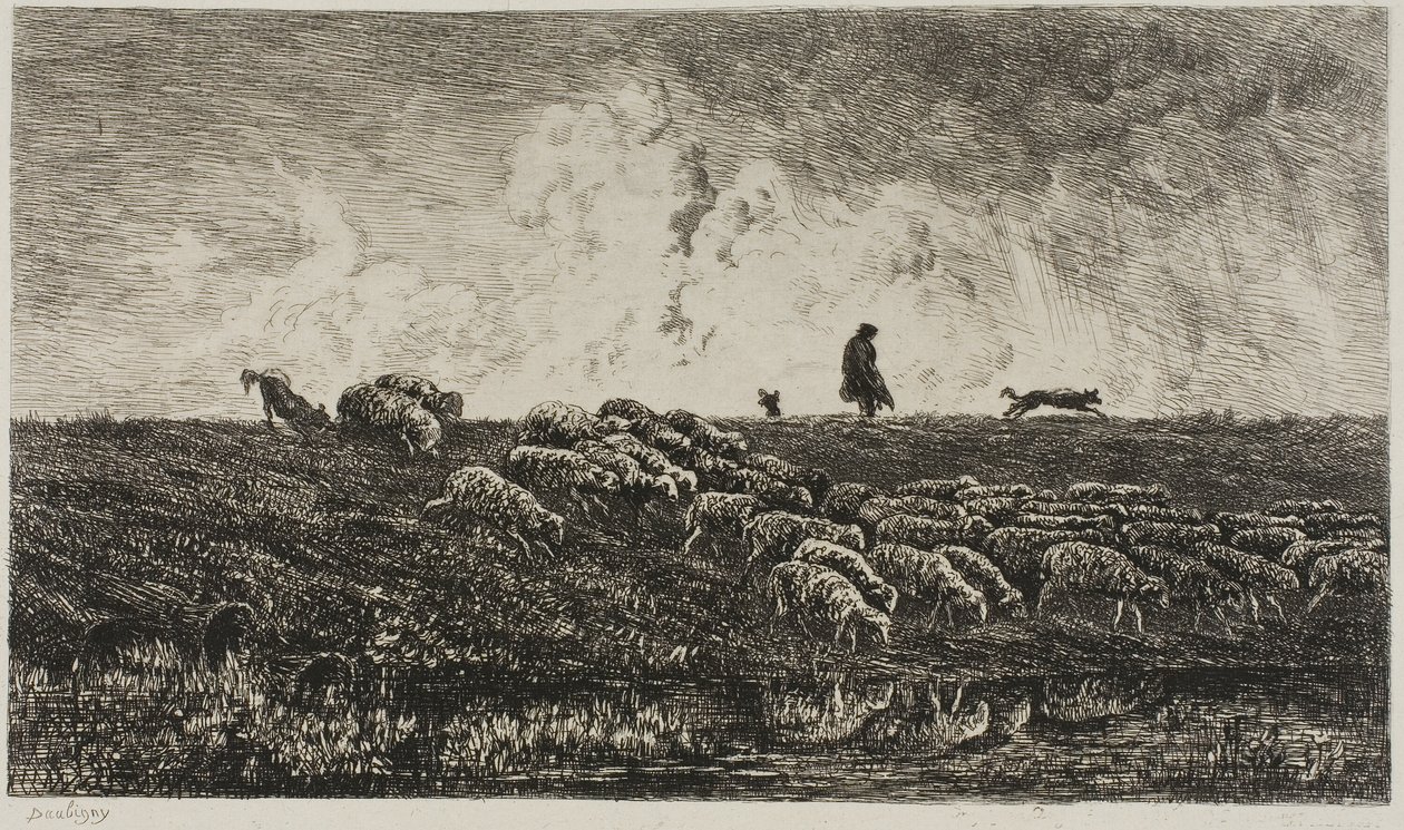 Badet af Charles Francois Daubigny