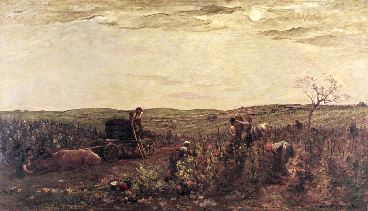 Vinhøsten i Bourgogne, 1863 af Charles Francois Daubigny