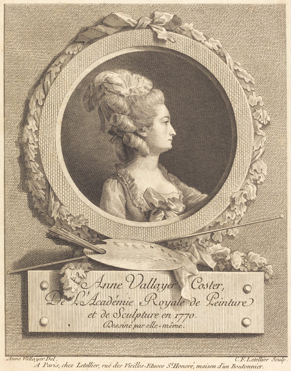 Anne Vallayer-Coster af Charles Francois Le Tellier after Anne Vallayer Coster