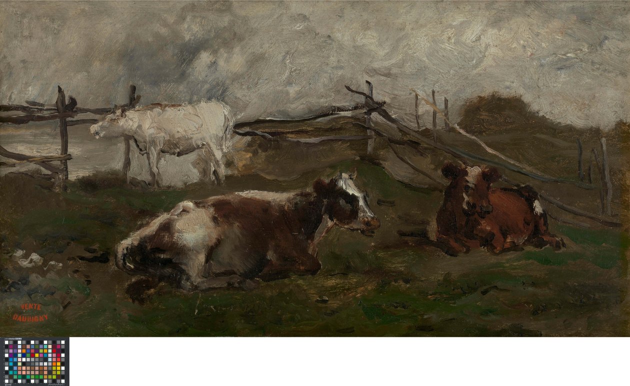Køer på en eng af Charles Francois Daubigny