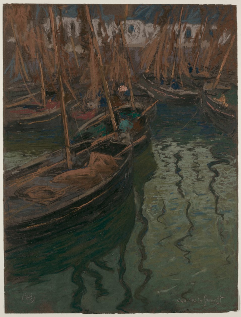 En Dock Harmony - Fiskerbåde af Charles Fromuth