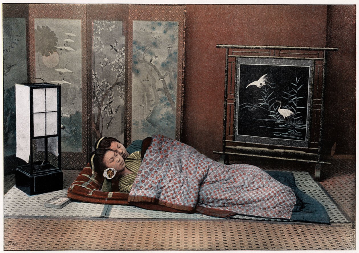 Et soveværelse i Japan, c1890 af Charles Gillot