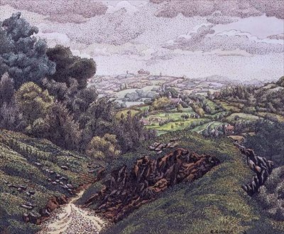 Engelsk Landskab af Charles Ginner