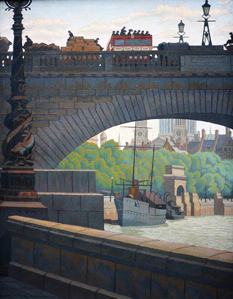 Old Waterloo Bridge (olie) af Charles Ginner