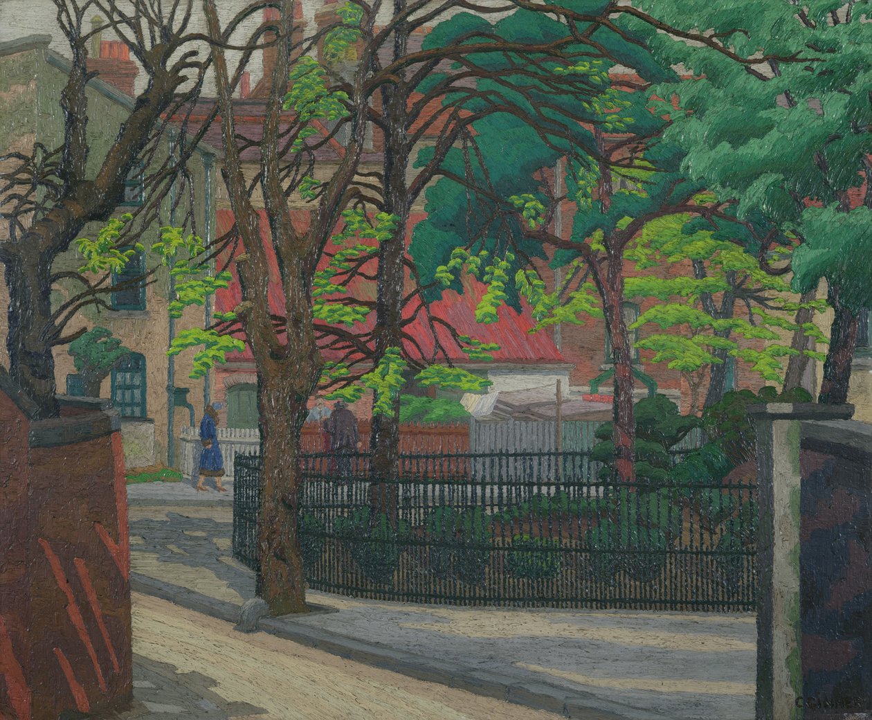 Pond Square, Highgate af Charles Ginner