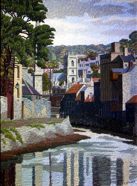 The Avon, Bath af Charles Ginner