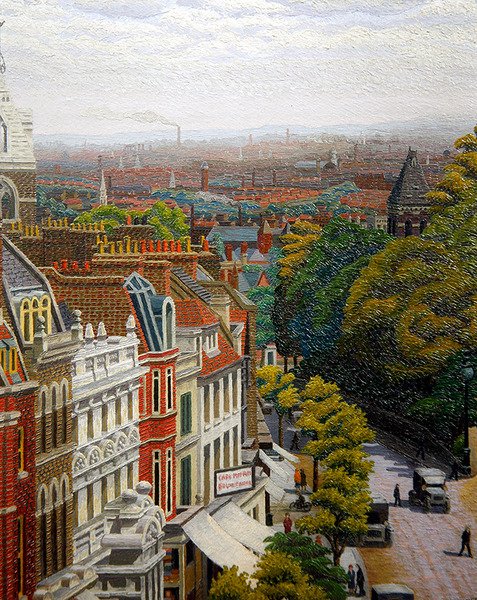 Udsigt over London (olie om bord) af Charles Ginner