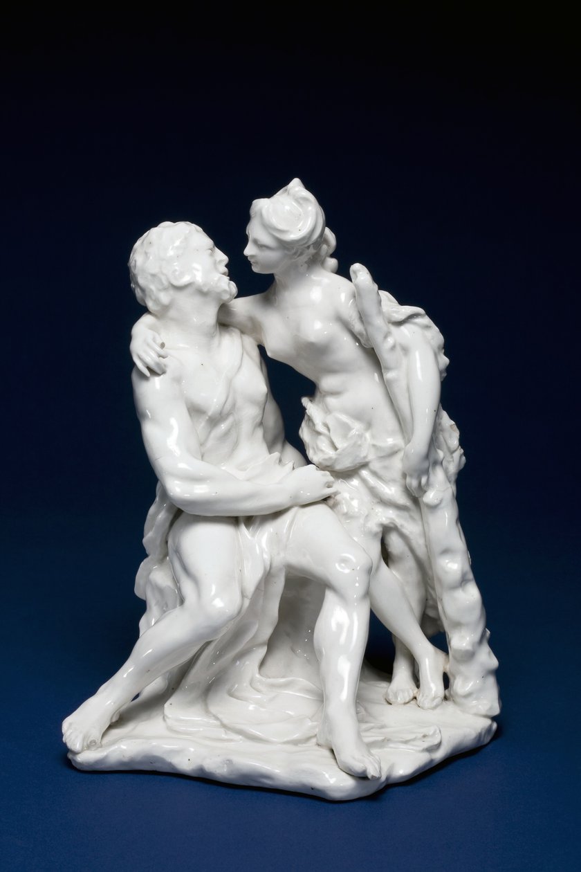 Hercules og Omphale, ca. 1749-59 (blødt porcelæn) af Charles Gouyn