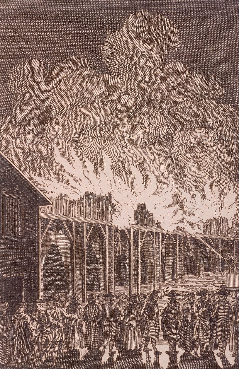 London Bridge old, London, 1775 af Charles Grignion
