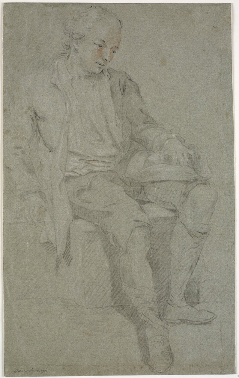 Studie af en siddende ung af Charles Grignion d.Æ.