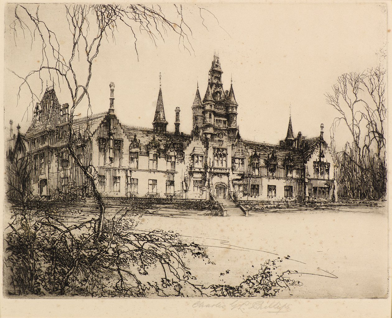 Morgan Academy (ætsning) af Charles Gustav Louis Phillips