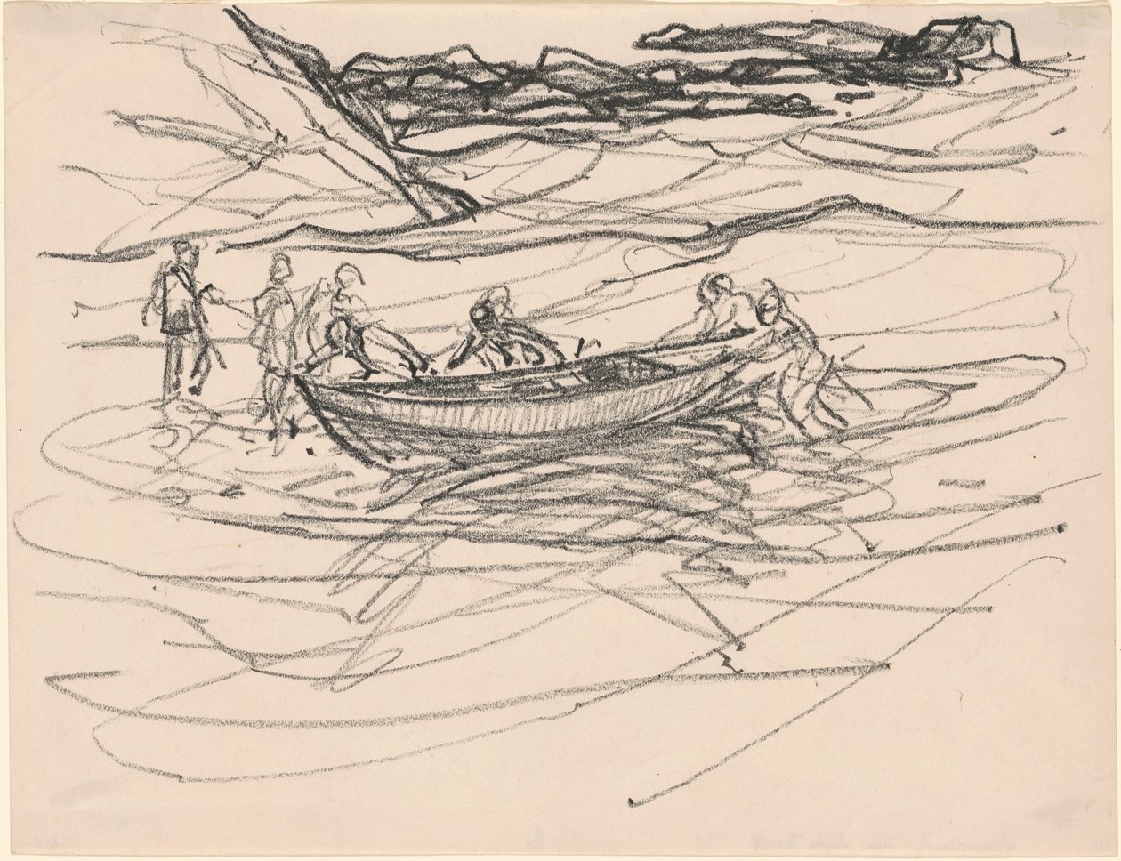 Udsætning af redningsbåden af Charles H. Woodbury
