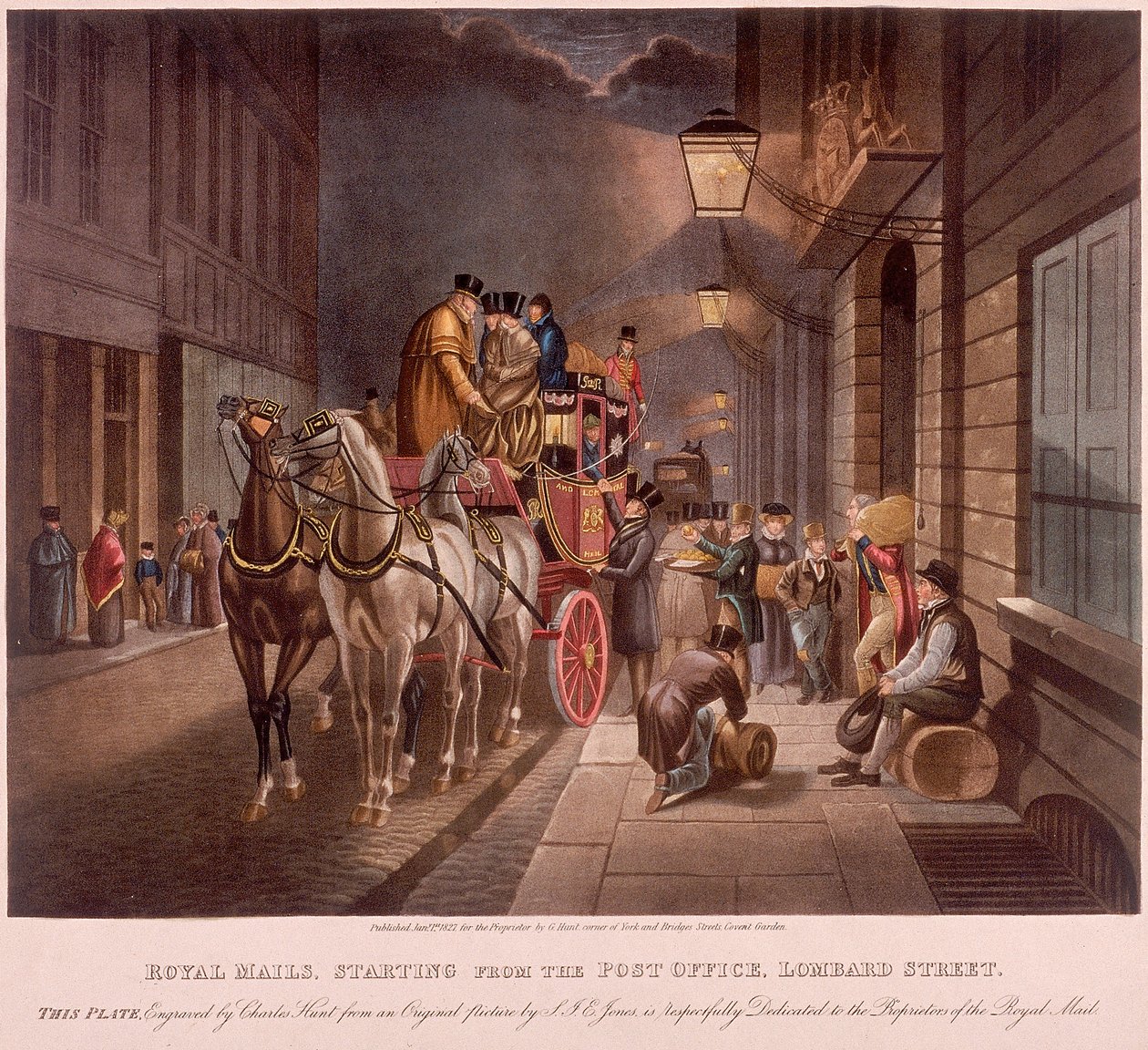 General Post Office, Lombard Street, London, 1827 af Charles Hunt