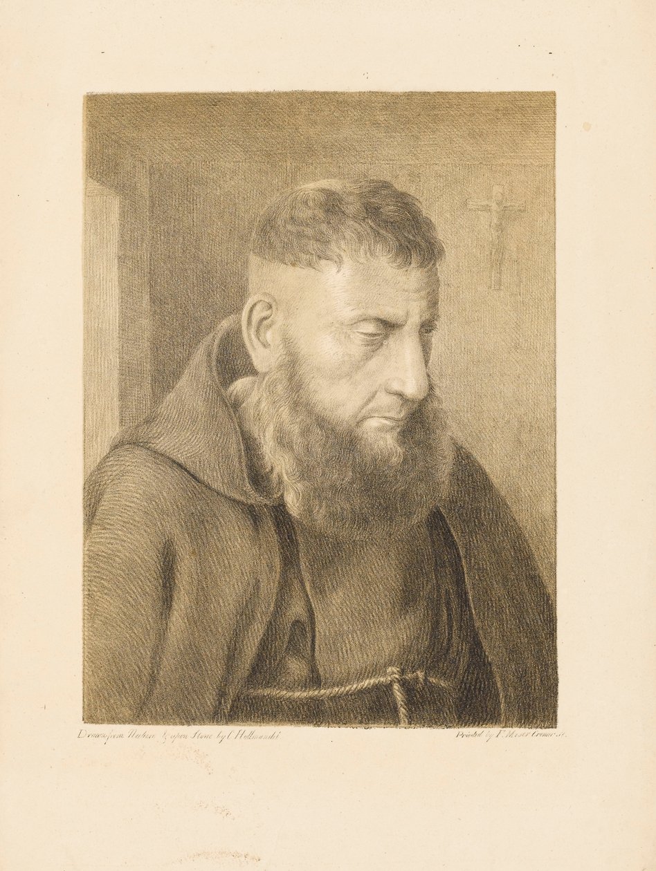 Portræt af en munk af Charles Joseph Hullmandel