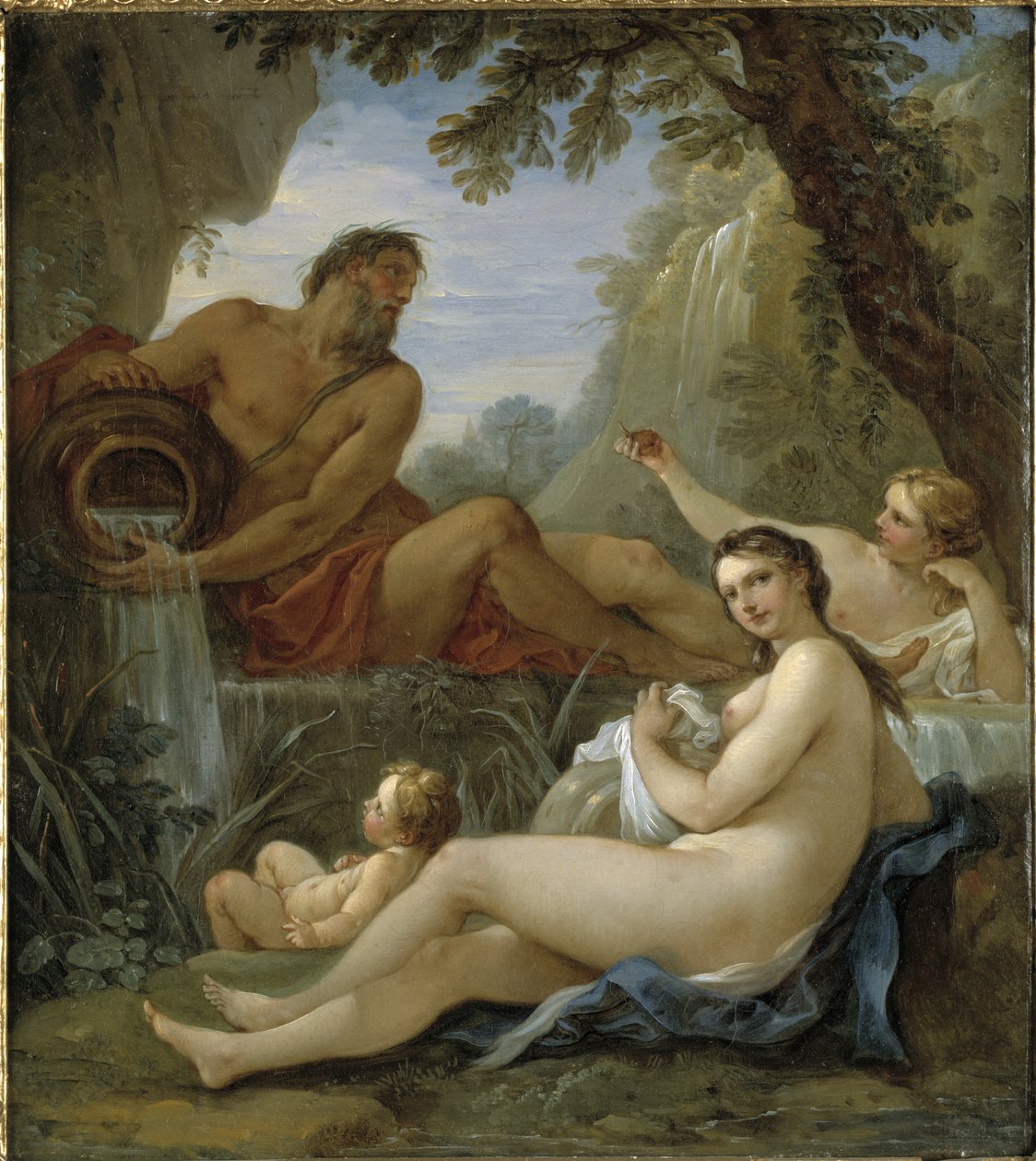 Rivergod og Spring Nymph af Charles Joseph Natoire