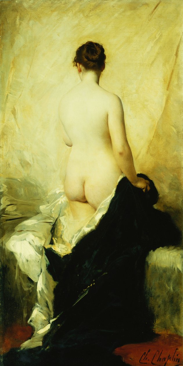En delvist draperet nøgen, af Charles Joshua Chaplin