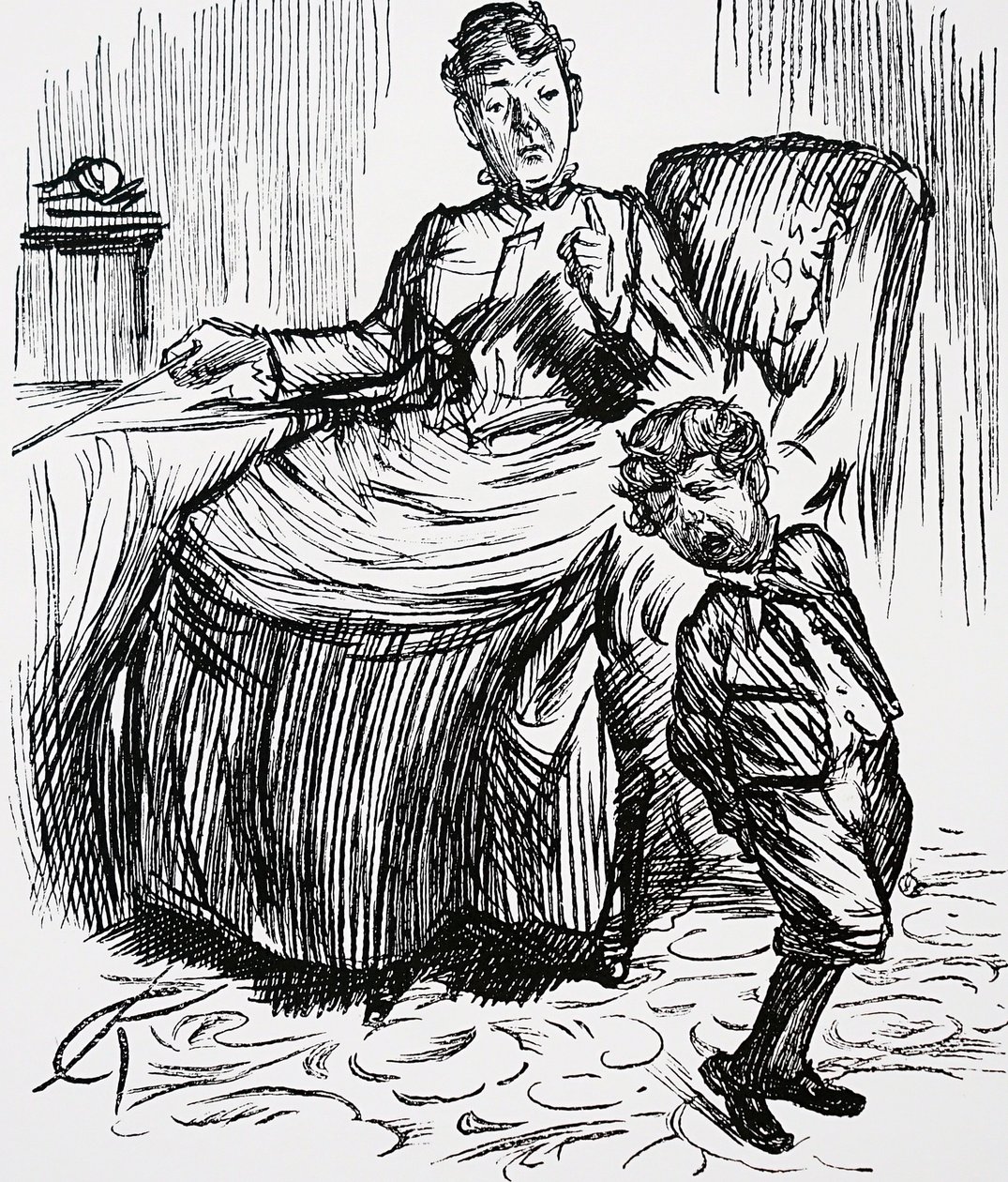 En mor, der straffer sin frække dreng af Charles Keene